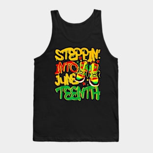 Stepping Into Juneteenth Black African American Sneakers Men Tank Top